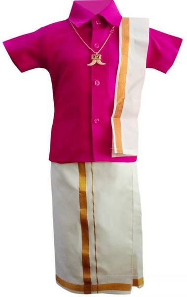 Kids Stylish Boys Festive & Party Shirt & Dhoti Set