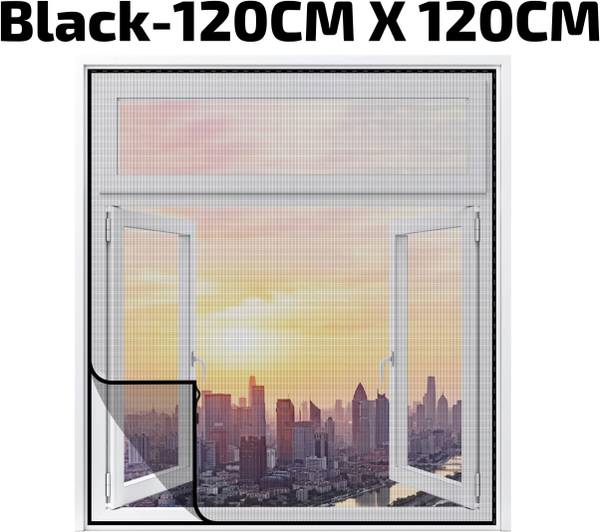 WNE Jaliwale Fibre Adults Washable 120 GSM Fiberglass Pre-Stitched Window Mosquito Net-Black (Size - 120cm x 120cm) Mosquito Net