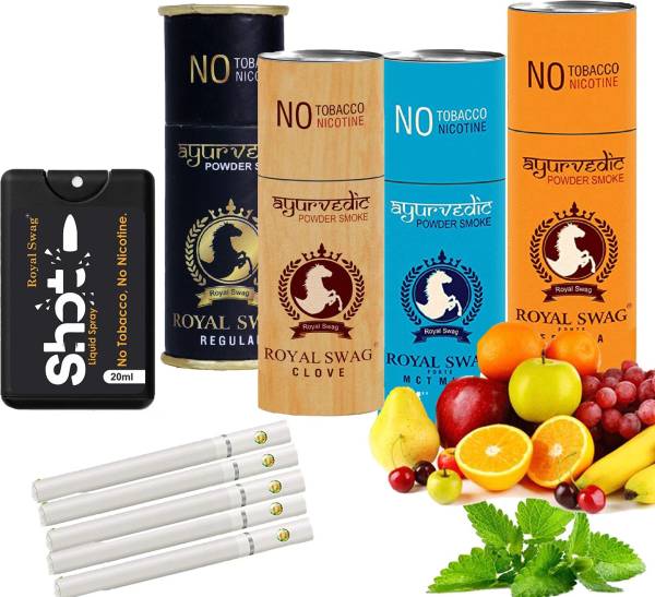 ROYAL SWAG Herbal Cigarette Tobacco Free Regular, Clove, Mint, Frutta(20 Stick), 20ML Shot Smoking Cessations
