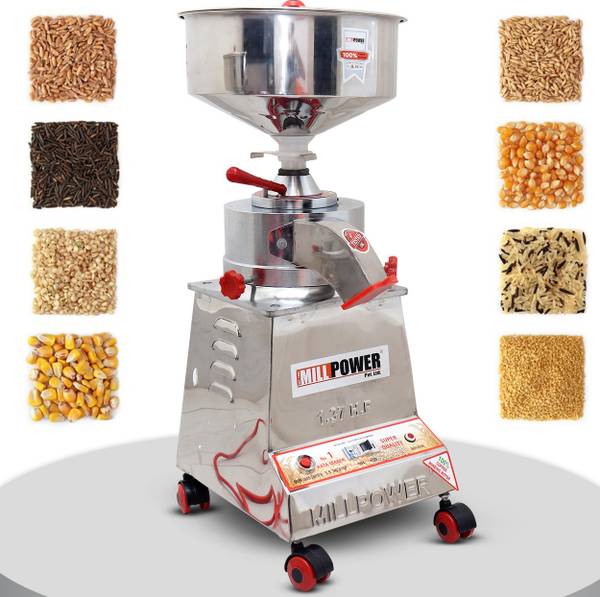 MILL POWER Small Flour Mill, Mini Flour Mill For Home Price, Mini Flour Mill Machine Gharghanti Chakki Price is Portable, 100% Copper Wire, Cleaning B...