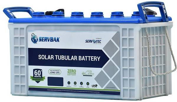 Servotech SERVBAK 75Ah/12VDC Tubular Solar Battery for Home 60 Months Warranty Flooded Solar Battery