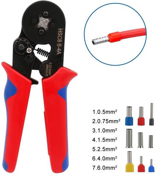 metrotools 0.25-6 mm AWG 23-10, Crimping Plier Self-adjustable Crimping Tools Square Ferrule Wire Cable Manual Crimper
