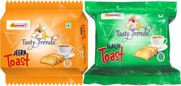 tasty trends JEERA - ELAICHI - COMBO OF NEW FLAVOURS IN RUSK - PACK OF 30 - 2.1 Kg JEERA, ELAICHI flavored Jeera Rusk