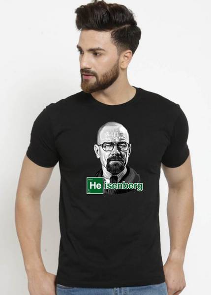 ELEGANT FOX Graphic Print Men Round Neck Black T-Shirt