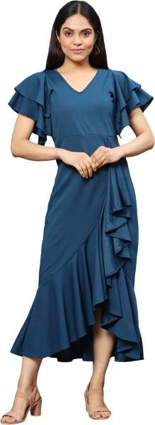 PandadiSaree Women Bodycon Blue Dress