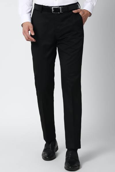 PETER ENGLAND Slim Fit Men Black Trousers
