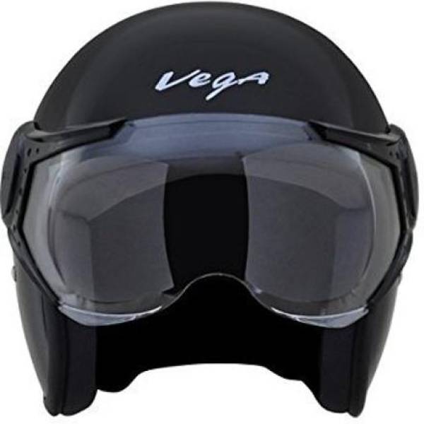VEGA Jet Girls/Women W/Visor Black Helmet-L Motorbike Helmet