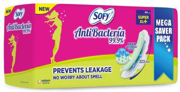 SOFY Anti-Bacteria EXTRA LARGE PLUS XL+ Plus - 44 Napkins Sanitary Pad