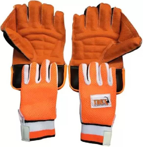 My Sports IBEX Regular Wicket Keeping Gloves Combo with Inner Gloves (Orange)(6 + Age) Wicket Keeping Gloves