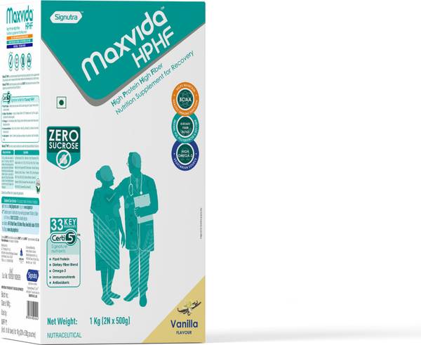 Maxvida HPHF - High Protein High Fiber Supplement for Recovery - 1 KG BIB (Vanilla) Hydration Drink