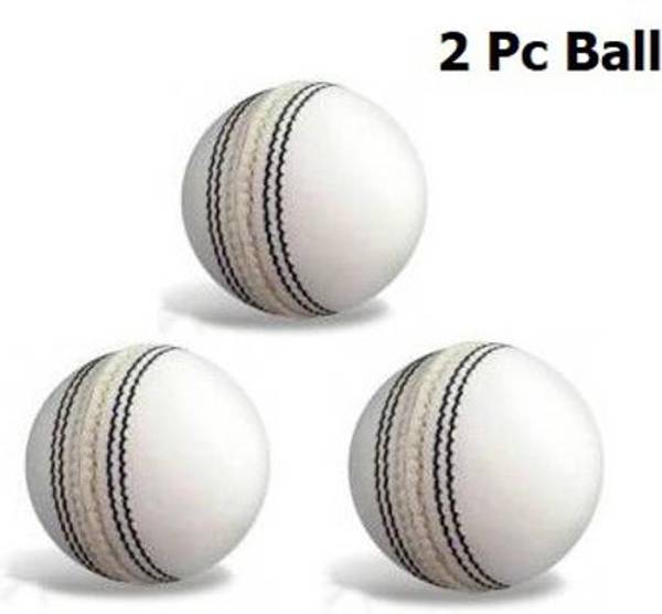 HHS SPORTS Cricket white Leather Ball Cricket 2 Pc Ball (Pack of 3, White) Cricket Leather Ball