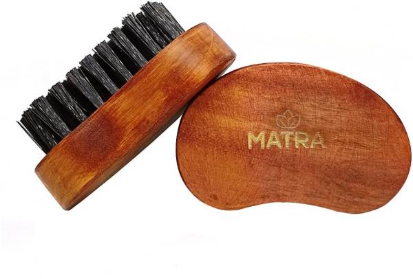 Matra Nylon Bristle Beard Brush for Men with Neem Wood for Beard Growth & Styling