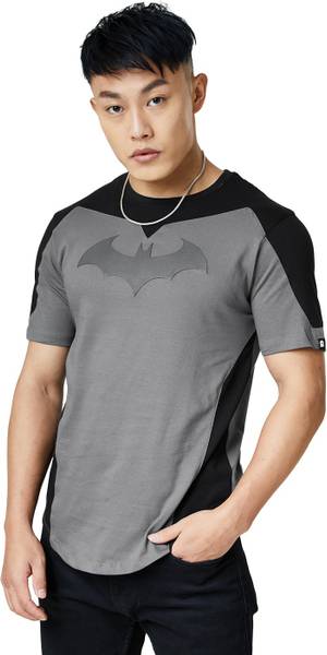 The Souled Store Colorblock Men Round Neck Grey T-Shirt