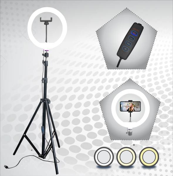 airtech 10 LED ring light stand for making reels, youtube videos with Phone Holder Tripod Kit, Tripod