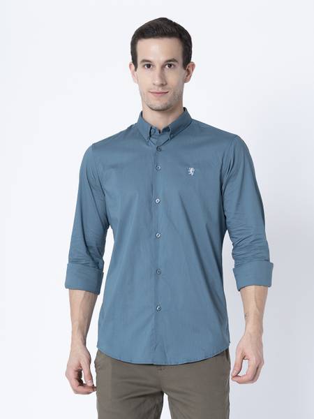 RED TAPE Men Solid Casual Blue Shirt