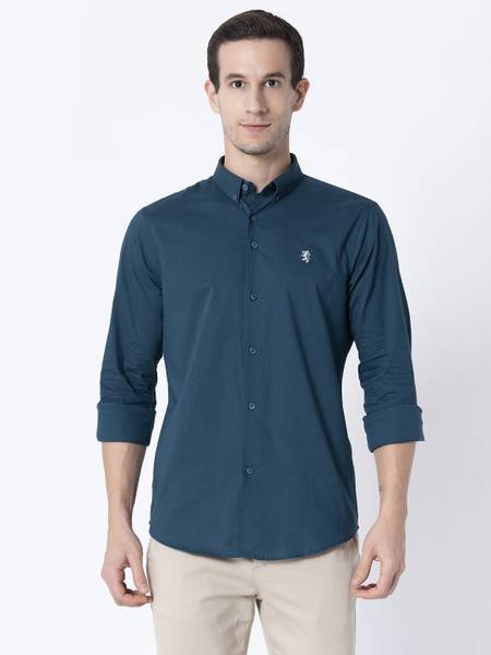 RED TAPE Men Solid Casual Blue Shirt
