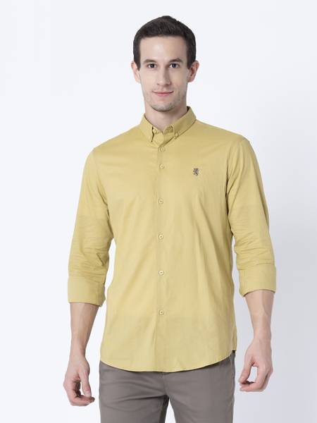 RED TAPE Men Solid Casual Yellow Shirt