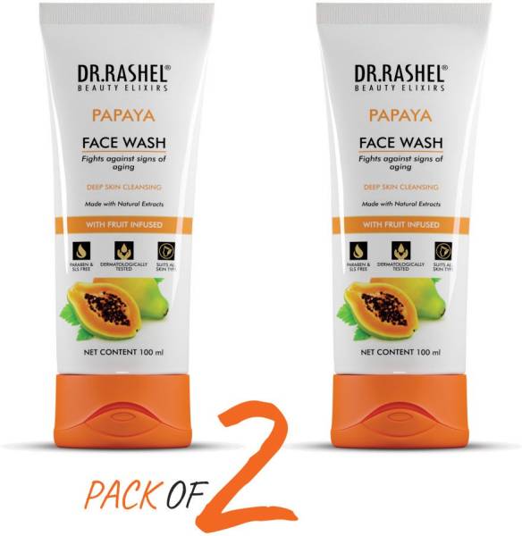 DR.RASHEL PAPAYA FACE WASH DEEP SKIN CLEANSING WITH FRUIT INFUSED PARABEAN FREE (PACK OF 2 Face Wash