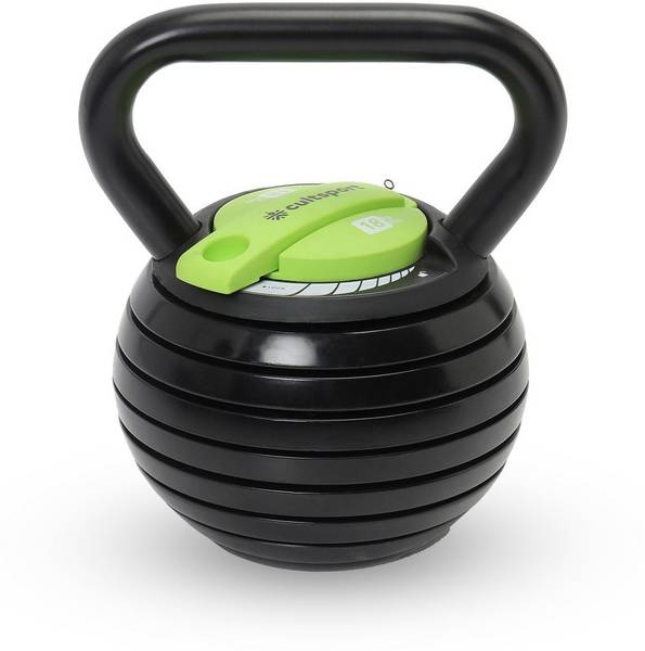Cultsport 7-In-One Adjustable Kettlebells with 40 lbs for Men & Women for Home Workouts Black Kettlebell