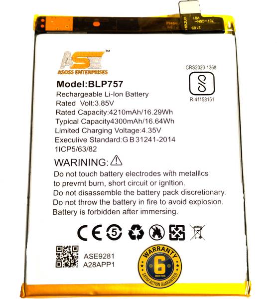 ASOSS ENTERPRISES Mobile Battery For OPPO REALME 6/6i/6 PRO BLP757 100% ORIGINAL