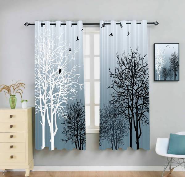Newturn 155 cm (5 ft) Polyester Room Darkening Window Curtain (Pack Of 2)