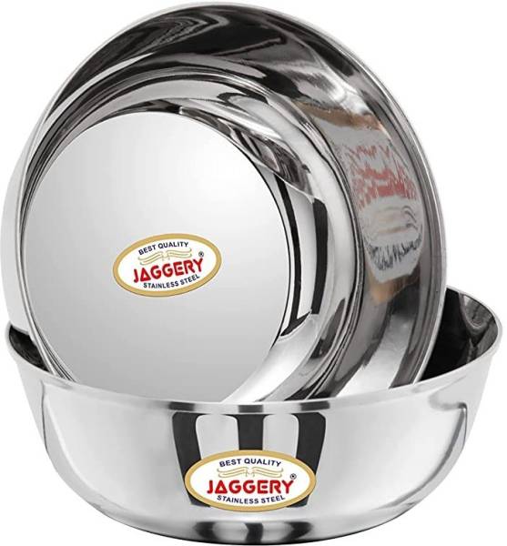 JAGGERY Stainless Steel Serving Bowl 600ml Katora/Big Bowl Set Useful As Mixing/Serving Donga (15cm Diameter, 2)