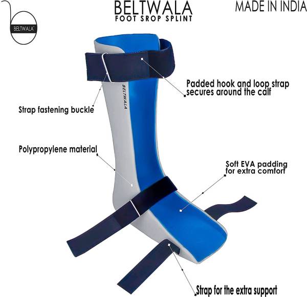 Beltwala Unisex Padded Foot Drop Leg Splint AFO ( Ankle Foot Orthoses ) Brace Splint Foot Support