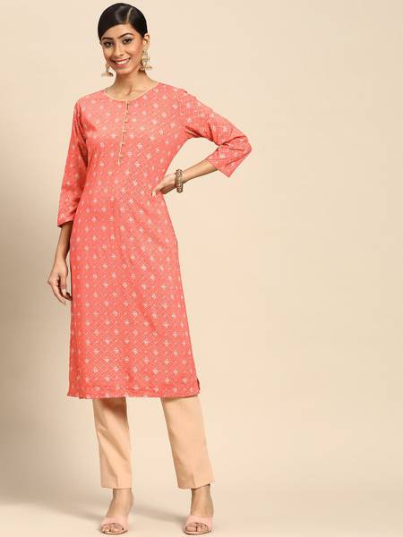 Libas women's checkered straight kurta top