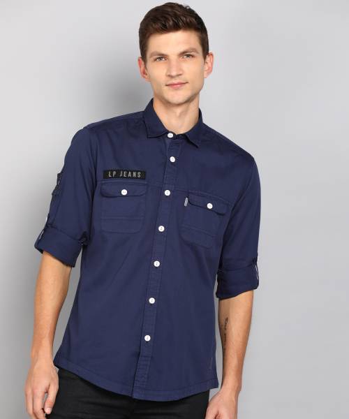Louis Philippe Jeans Men Solid Casual White Shirt Price History