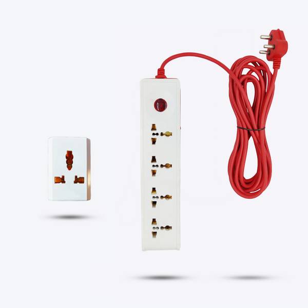 Hillgrove HGCM302M3 Power Extension Board with 4 Socket with 3 Way Multi-Pin Socket 10 A Four Pin Socket