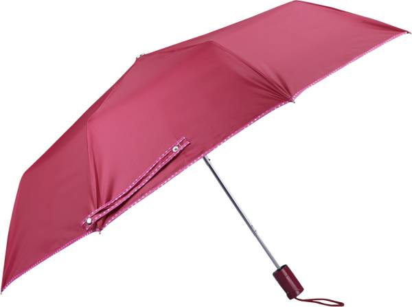 The CLOWNFISH Monochrome 3- Fold Auto Open 190 T Polyester Umbrellas (Maroon) Umbrella