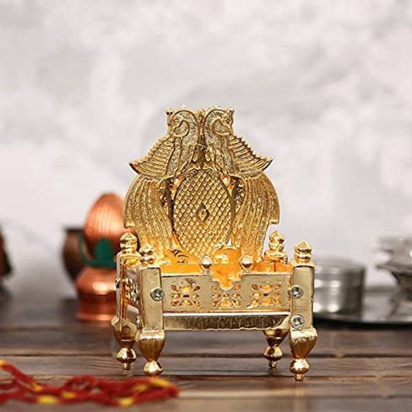 keiwin Singhasan for Laddu Gopal ji | Golden Color Metal|Small Size 1 Piece, size 2 no Metal Home Temple