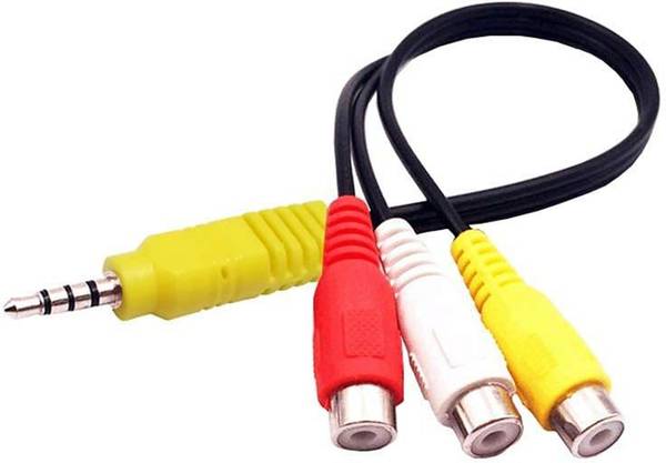 Darahs TV-out Cable Video AV Component Cable for TCL/Sony/Lg TV 3 RCA to 3.5mm AV Input Adapter-20CM