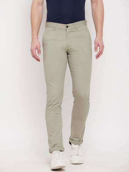 DUKE Slim Fit Men Beige Trousers