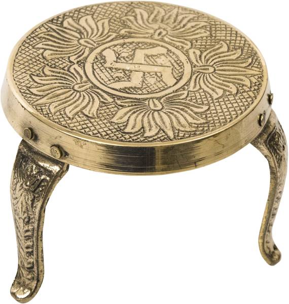 Spillbox Brass Mukali Peeta Chowki Stool for God Idols for Puja Brass Pooja Chowki