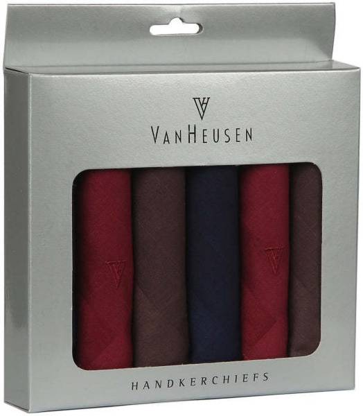 VAN HEUSEN Men's Cotton Dark Handkerchief with Brand Logo (Pack of 6) ["Multicolor"] Handkerchief