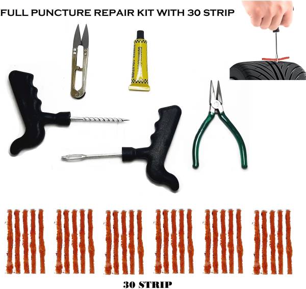 SRPHERE 30 Strip Car Tire Repair Tool Kit Studding Tool Set Tubeless Tyre Puncture Repair Kit