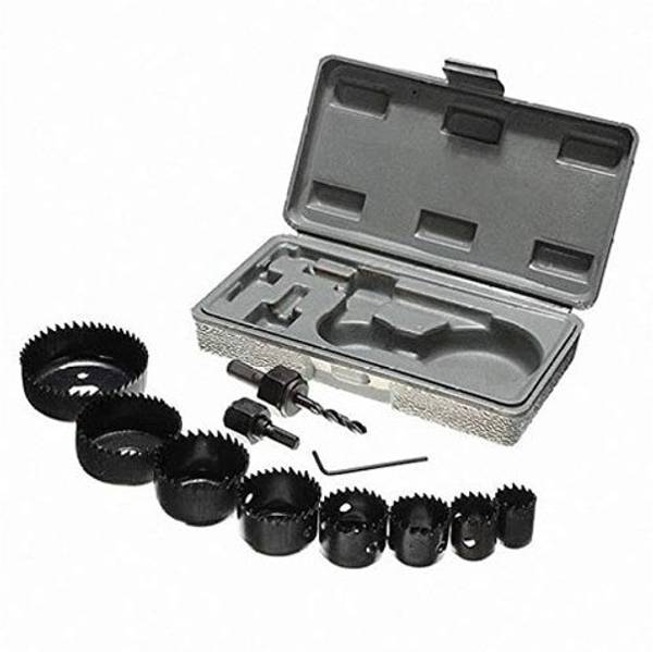 Kshivi BHS:01 11pcs Woodworking Hole Saw Drill Bit Kit 3/4" to 2 1/2" Drilling Tool Wood Thin Alloy Metal Cutter Core Drill Bits Wood Cutter