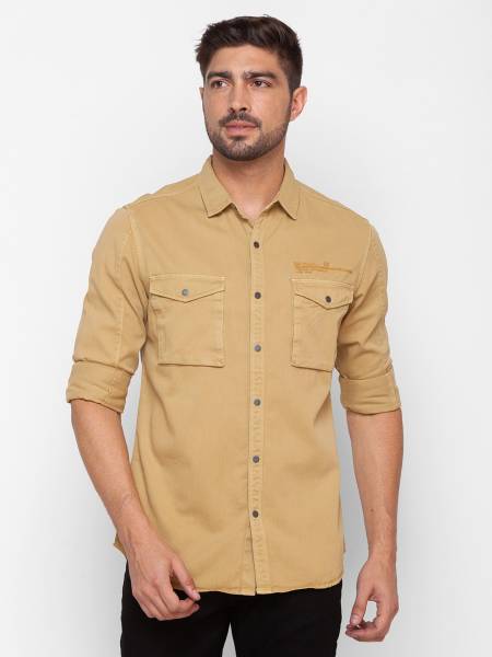 Spykar Men Solid Casual Green Shirt