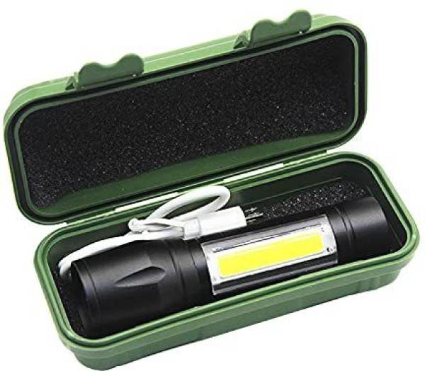UNZAG Mini Rechargeable Torchlight Super Biright Pocket Mini Zoom COB USB Charging 2 hrs Flood Lamp Emergency Light