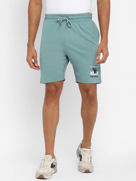 Alan Jones Solid Men Green Regular Shorts, Sports Shorts, Basic Shorts, Casual Shorts