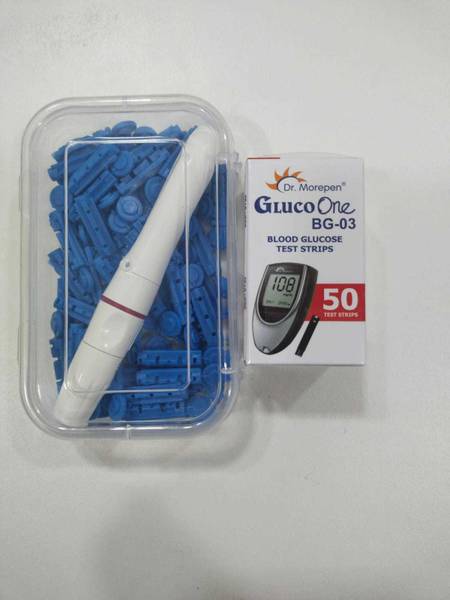 Dr. Morepen BG 03 & LANCENT & LANCENT DEVICE 50 Glucometer Strips