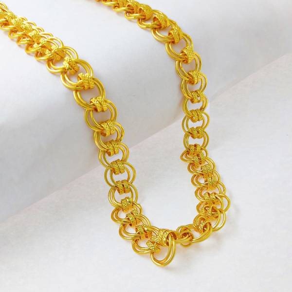 Saizen High Quality Indian Polished Gold Plated Brass Chain Gold Chain for Men Gold-plated Plated Brass Chain