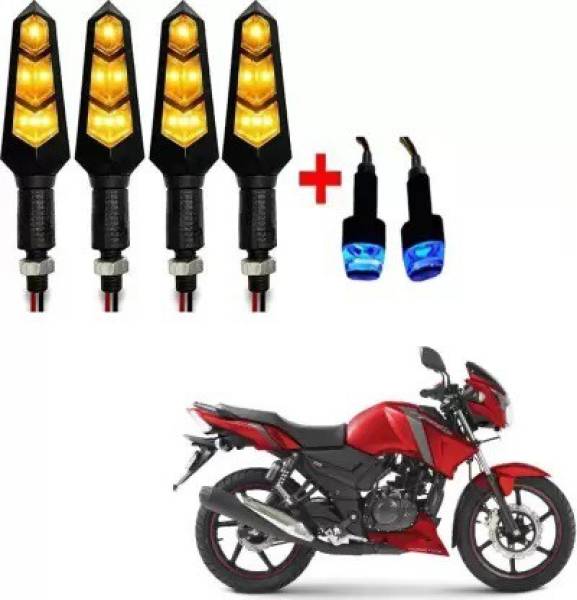 QZ DEVICE Front, Rear LED Indicator Light for TVS Apache RTR 160, Universal For Bike
