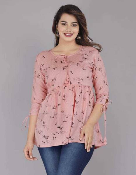 NARSINGH INPEX Casual Printed Women Pink Top