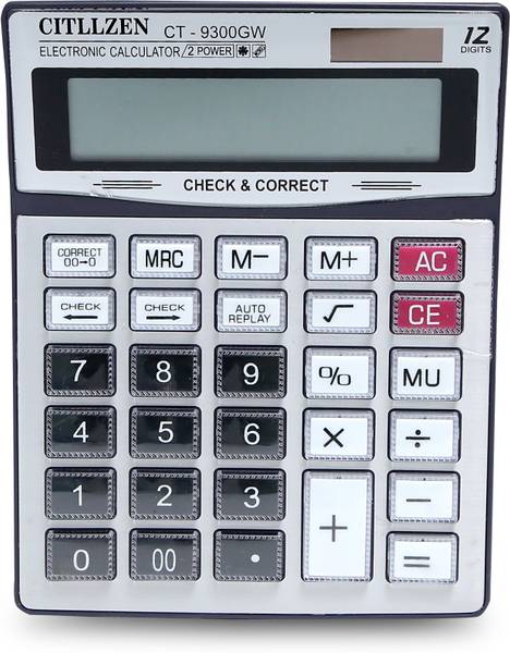 Villy Office Calculator with Large LCD Display- 112 Steps CT-9300GW Basic Calculator