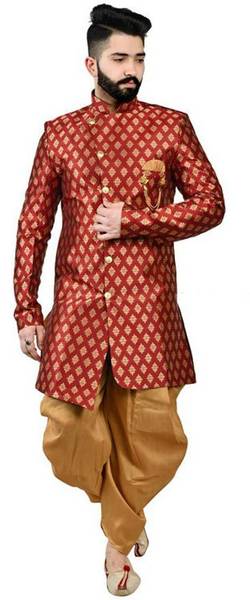 Chote Raja Collection Chote Raja Collection Floral Print Sherwani ...