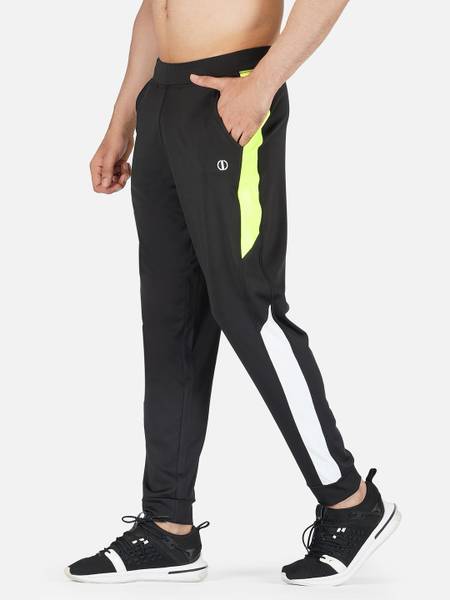 IMPERATIVE Striped Men Black Track Pants