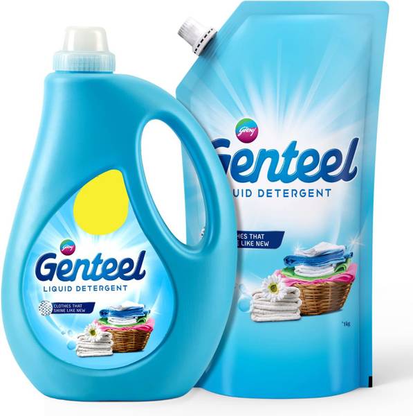 Genteel Liquid Detergent Bottle for Bucket & Machine Wash - Pack of 2 (1kg each) main image 0