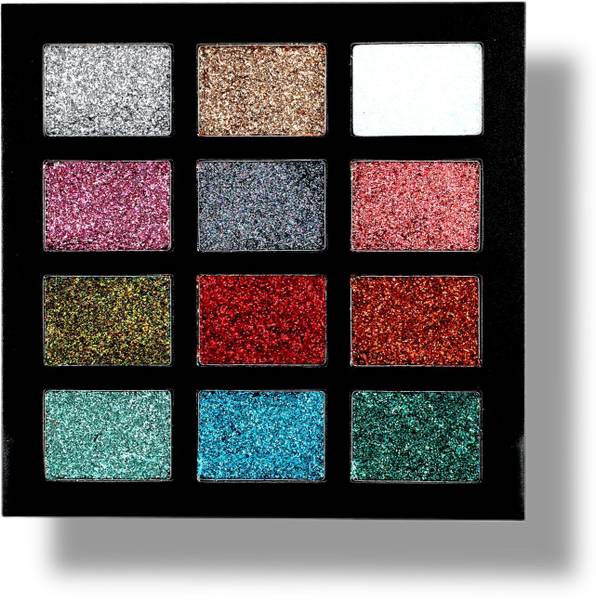 Europe Girl Glitter Eyeshadow Palette-12 Highly Pigmented Sparkly Pressed Shades-Mercury 30 g